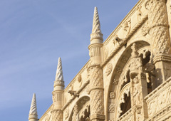 Mosteiro dos Jeronimos, a product of Portugal's 'Age of Discovery', as evidenced by its Moorish and European influences and nautical motifs