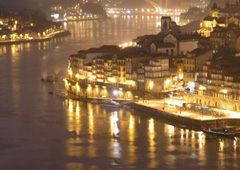 The lights of Ribeira glisten in the cool night air, the historic center of Porto, declared a UNESCO World Heritage Site in 1996 (Portugal's 8th)
